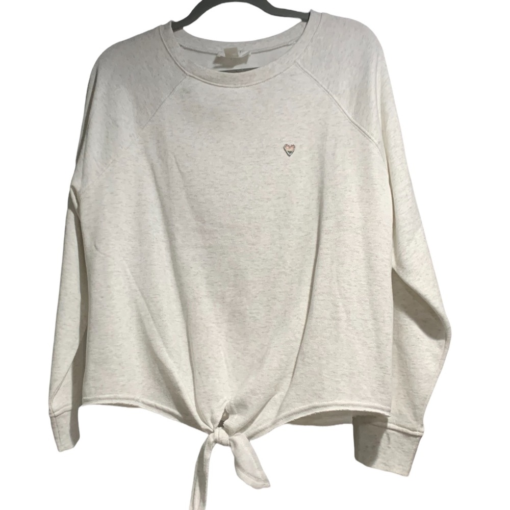Loft white sweatshirt with tie